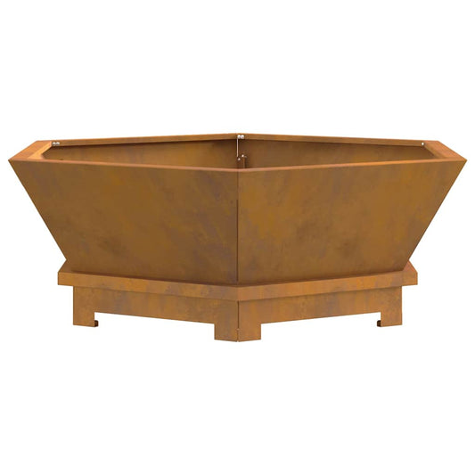 Fire Pit Brown 75 x 75 x 28 cm Weathering steel Fire Pit Brown 75 x 75 x 28 cm Weathering steel