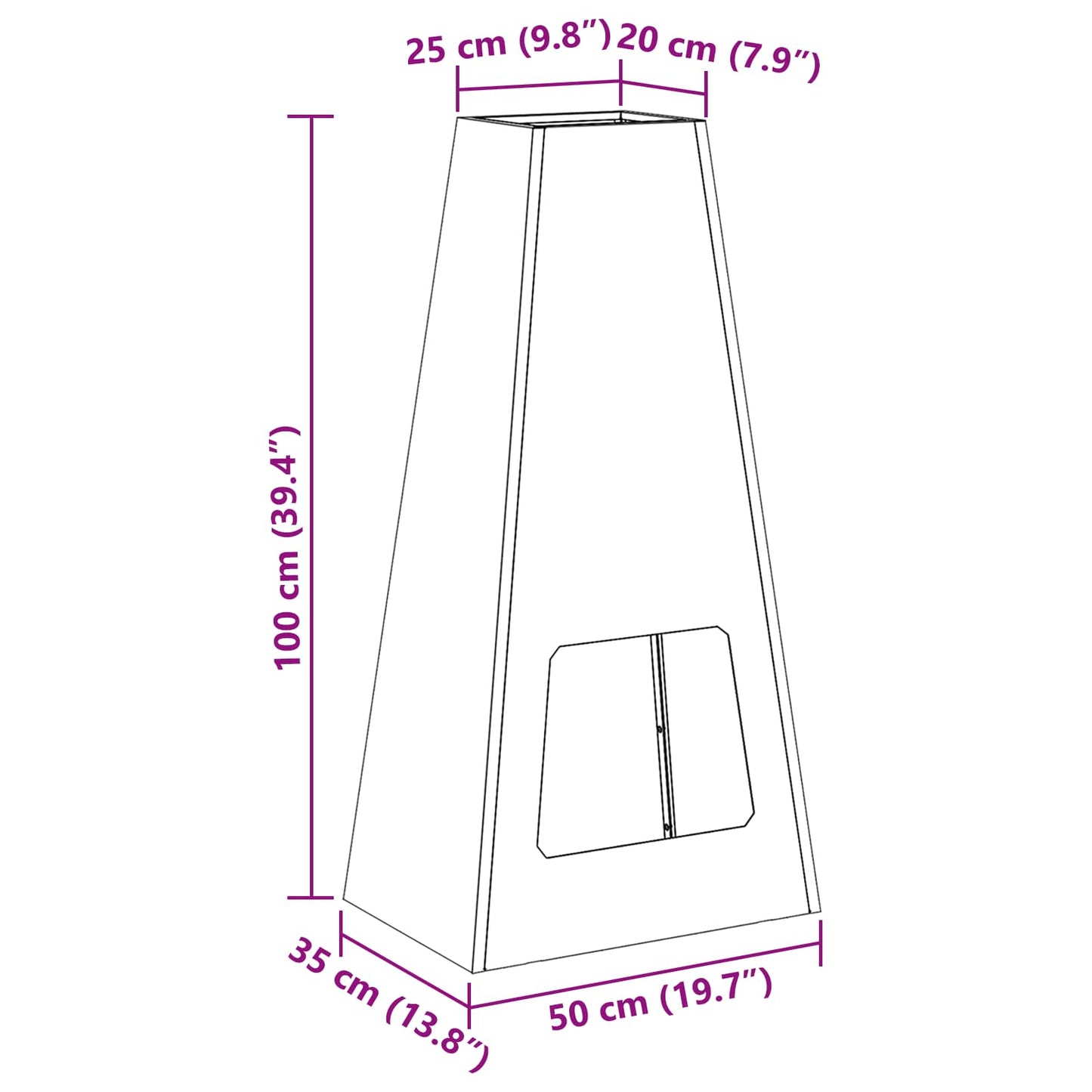 Fire Pit Black 50 x 35 x 100 cm Steel