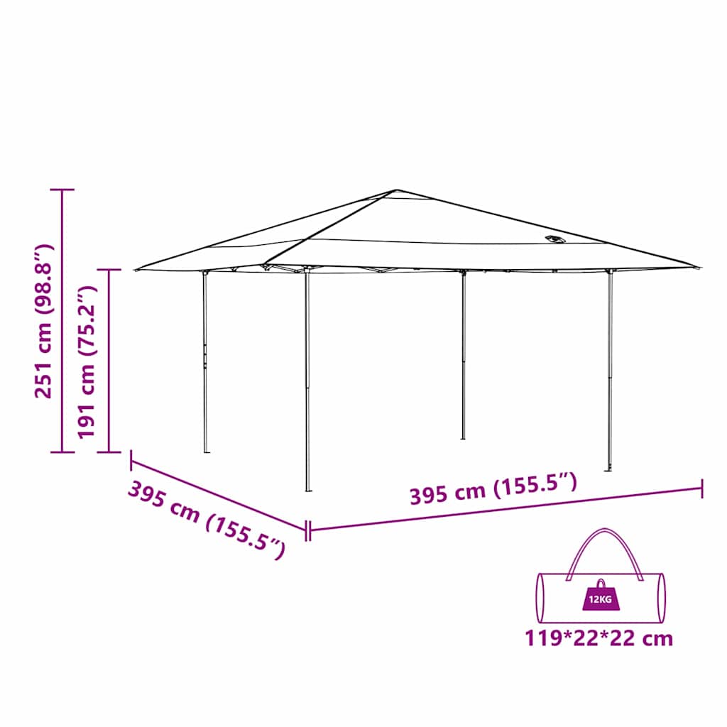 Canopy Tent Manual Green 395 x 395 x 251 cm Fabric