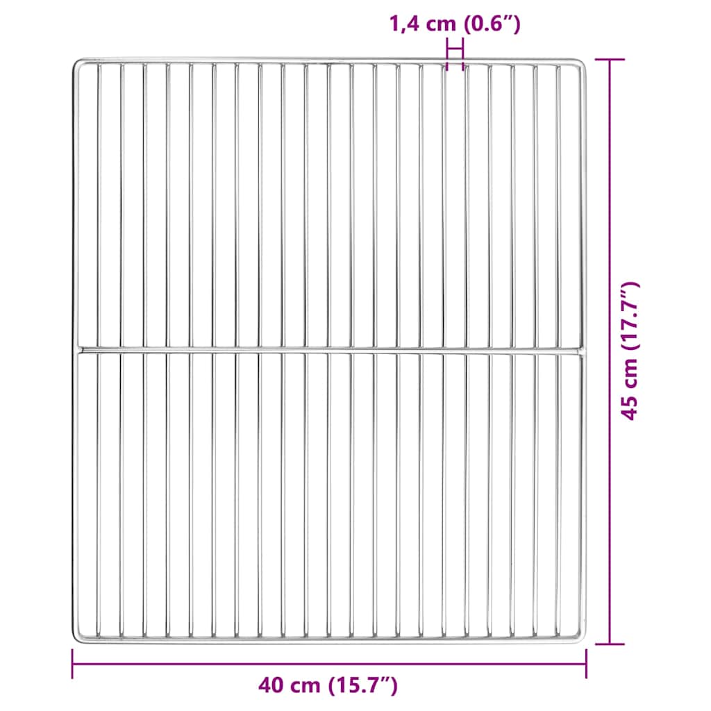 Grill Grate Silver 45 x 40 cm Stainless Steel