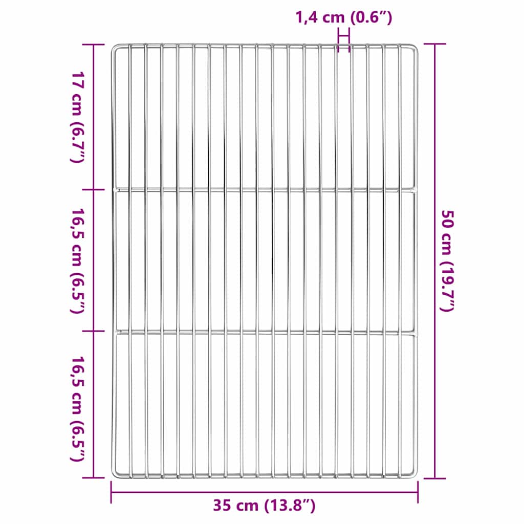 Grill Grate Silver 50 x 35 cm Stainless Steel