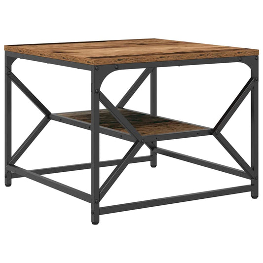 Coffee Table Old Wood 51 x 50 x 40 cm Engineered Wood and Steel Coffee Table Old Wood 51 x 50 x 40 cm Engineered Wood and Steel