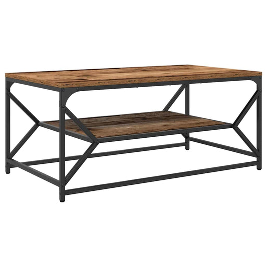 Coffee Table Old Wood 90 x 50 x 40 cm Engineered Wood and Steel Coffee Table Old Wood 90 x 50 x 40 cm Engineered Wood and Steel