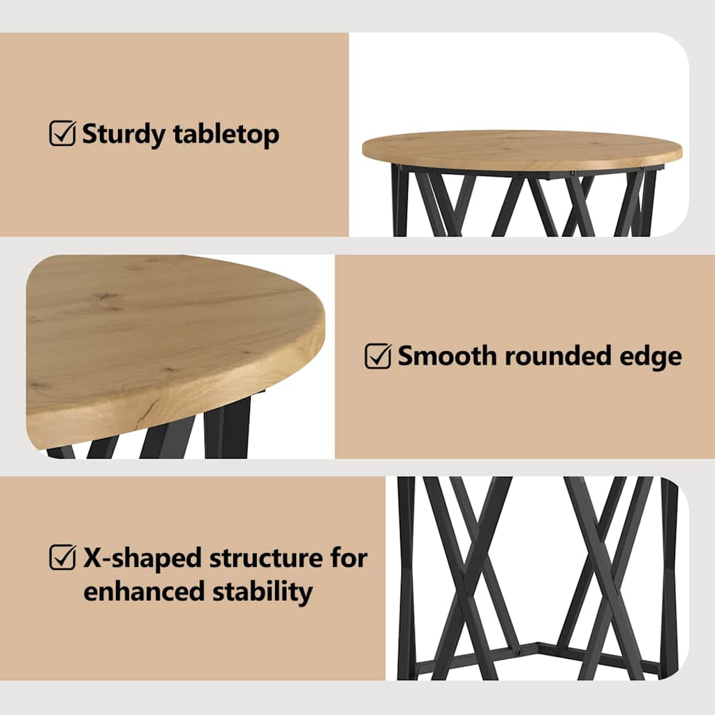 Side Table 2 pcs Artisan Oak 50 x 50 x 40 cm