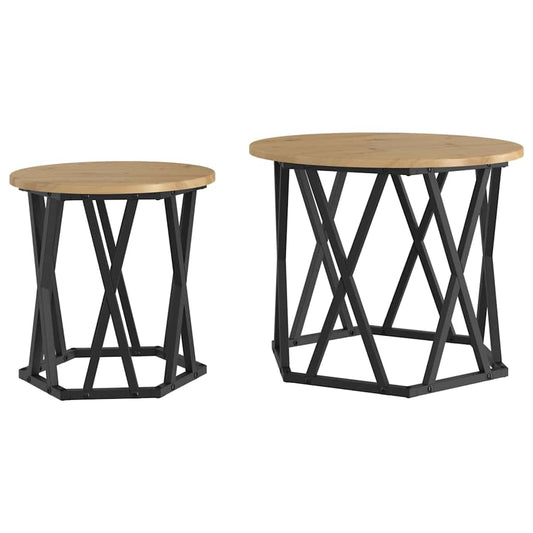 Side Table 2 pcs Artisan Oak 50 x 50 x 40 cm Side Table 2 pcs Artisan Oak 50 x 50 x 40 cm