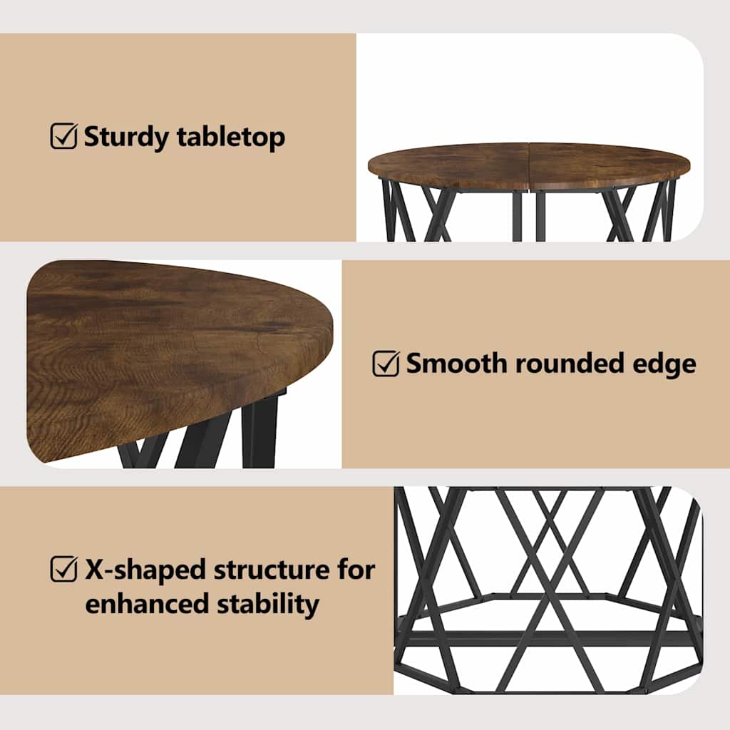 Coffee Table Smoked Oak 80 x 80 x 42 cm