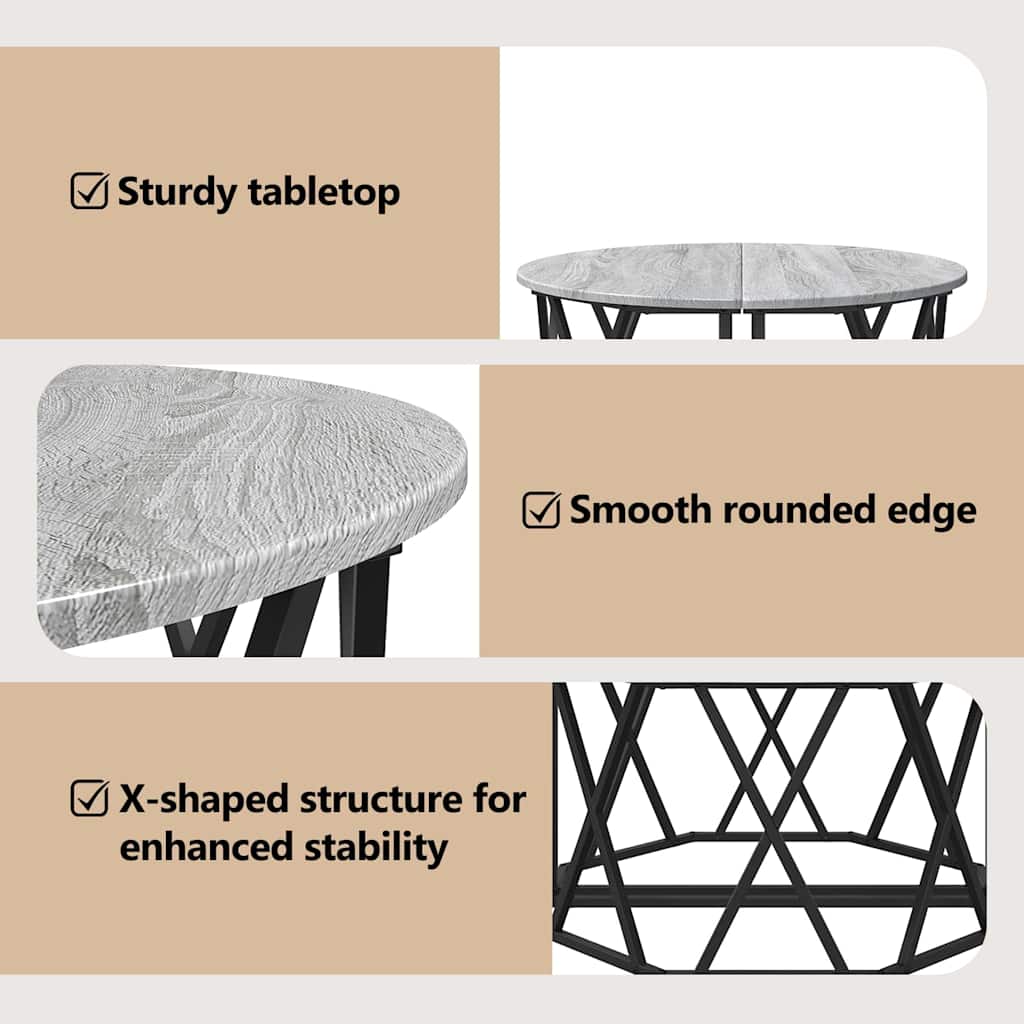 Coffee Table Grey Sonoma 80 x 80 x 42 cm