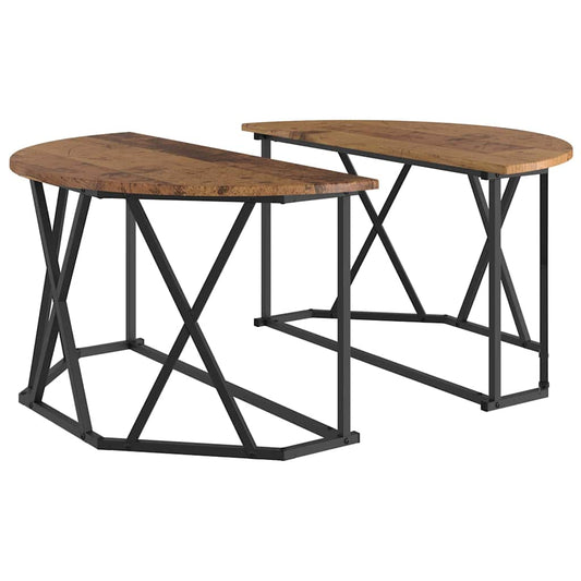 Coffee Table Old Wood 80 x 80 x 42 cm Engineered Wood and Steel Coffee Table Old Wood 80 x 80 x 42 cm Engineered Wood and Steel
