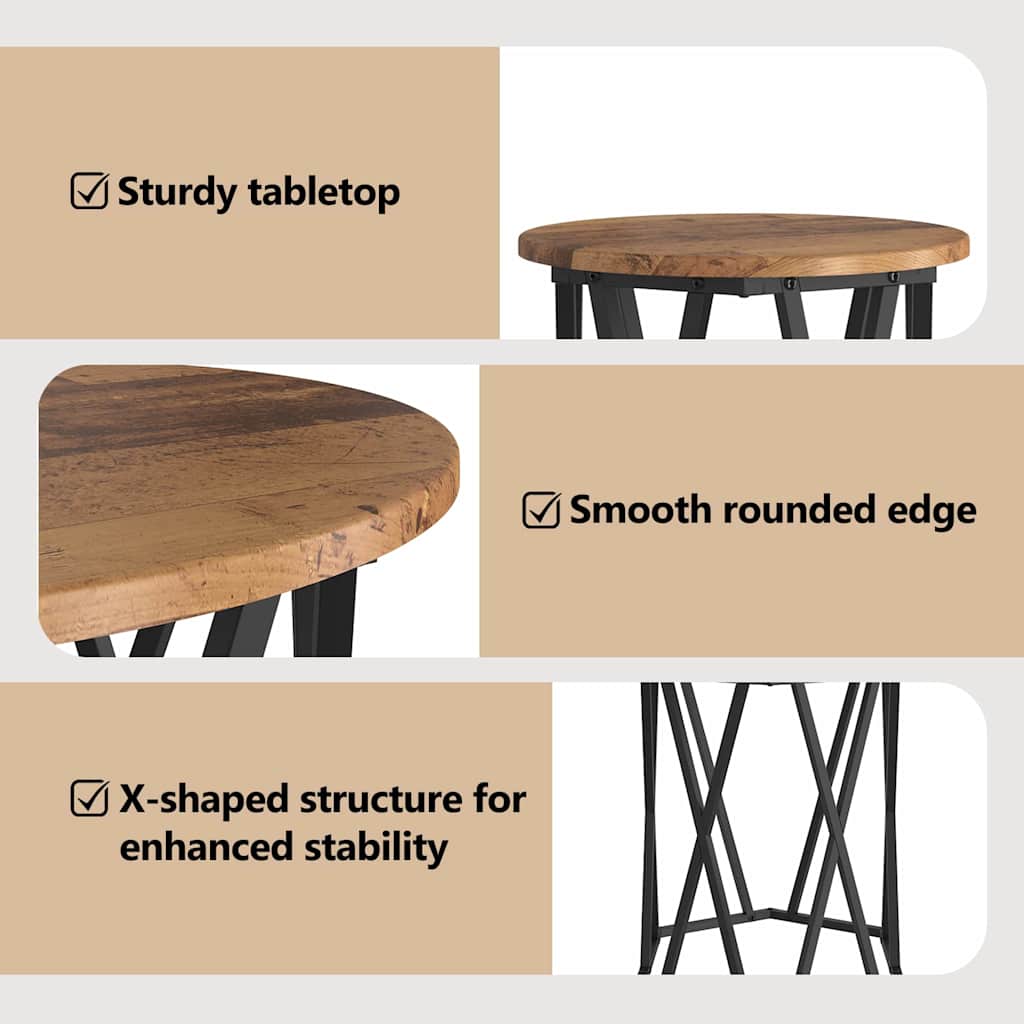 Coffee Table 2 pcs Old Wood Engineered Wood and Steel