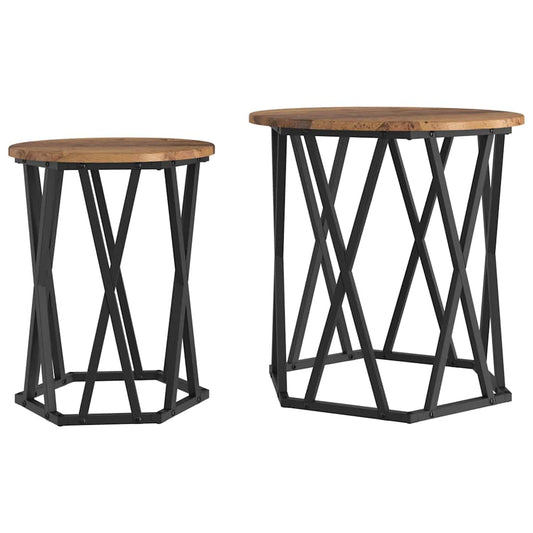 Coffee Table 2 pcs Old Wood 50 x 50 x 50 cm Coffee Table 2 pcs Old Wood 50 x 50 x 50 cm