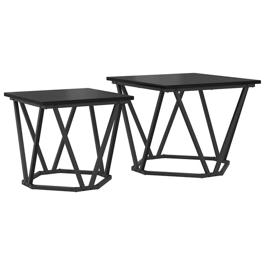 Side Table Set 2 pcs Black Oak 50 x 50 x 40 cm Side Table Set 2 pcs Black Oak 50 x 50 x 40 cm