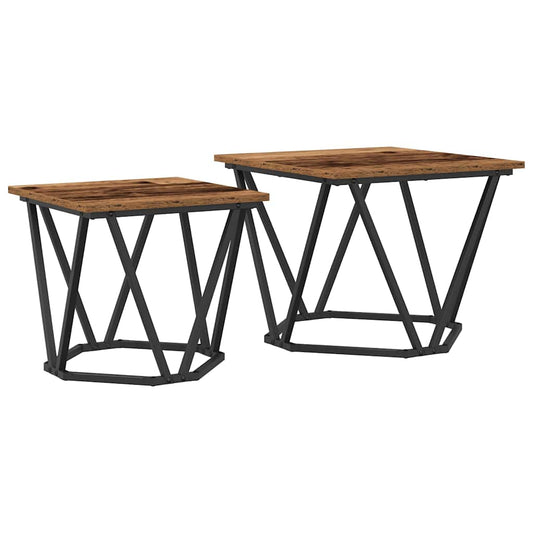 Side Table Set 2 pcs Reclaimed Wood 50 x 50 x 40 cm Side Table Set 2 pcs Reclaimed Wood 50 x 50 x 40 cm