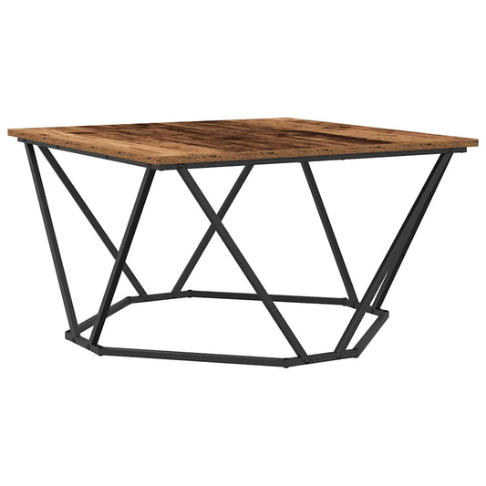 Coffee Table Old Wood 80 x 80 x 45 cm Engineered Wood and Steel Coffee Table Old Wood 80 x 80 x 45 cm Engineered Wood and Steel