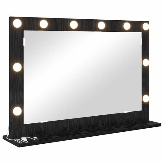 Vanity Mirror Rectangular with Mirror Black Oak 80 x 15 x 18 cm Vanity Mirror Rectangular with Mirror Black Oak 80 x 15 x 18 cm