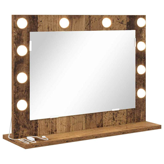 Vanity Mirror Rectangular with Mirror Old Wood 60 x 45 x 18 cm Vanity Mirror Rectangular with Mirror Old Wood 60 x 45 x 18 cm