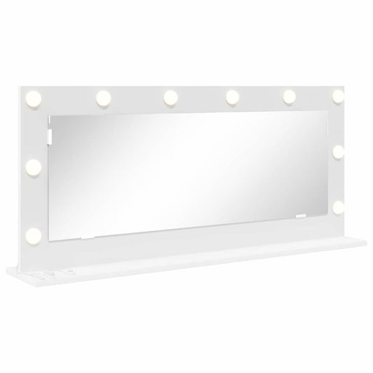 Vanity Mirror White 100 x 45 x 18 cm Glass and Engineered wood Vanity Mirror White 100 x 45 x 18 cm Glass and Engineered wood