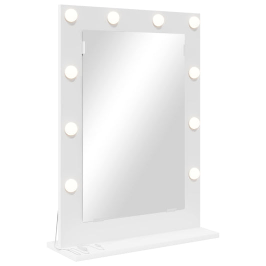 Vanity Mirror White 70 x 50 x 18 cm Glass and Engineered wood Vanity Mirror White 70 x 50 x 18 cm Glass and Engineered wood