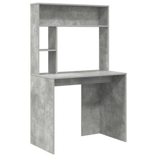 Desk with Shelf Concrete Grey 91 x 50 x 149 cm Engineered Wood Desk with Shelf Concrete Grey 91 x 50 x 149 cm Engineered Wood