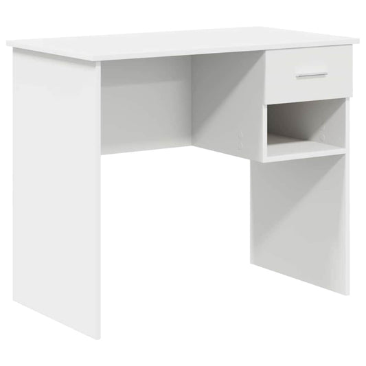 Desk with Drawer White 90 x 49 x 75 cm Engineered Wood Desk with Drawer White 90 x 49 x 75 cm Engineered Wood