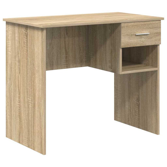 Desk with Drawer Sonoma Oak 90 x 49 x 75 cm Engineered Wood Desk with Drawer Sonoma Oak 90 x 49 x 75 cm Engineered Wood