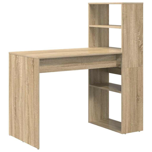 Desk with Shelf Sonoma Oak 113 x 54 x 120 cm Engineered Wood Desk with Shelf Sonoma Oak 113 x 54 x 120 cm Engineered Wood