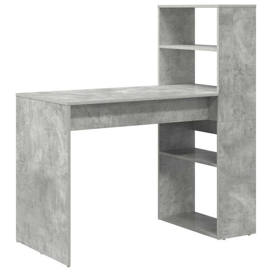 Desk with Shelf Concrete Grey 113 x 54 x 120 cm Engineered Wood Desk with Shelf Concrete Grey 113 x 54 x 120 cm Engineered Wood