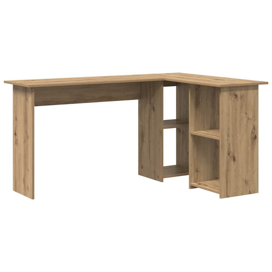 Desk with Shelf Artisan Oak 142 x 102 x 73 cm Engineered Wood Desk with Shelf Artisan Oak 142 x 102 x 73 cm Engineered Wood