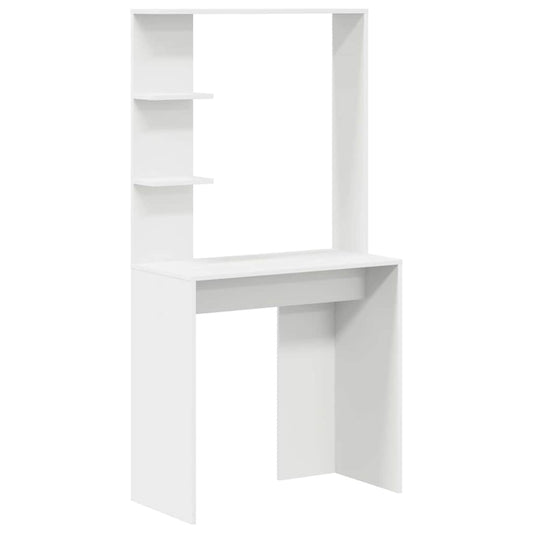 Desk with Shelf White 78.5 x 37 x 154.5 cm Engineered Wood Desk with Shelf White 78.5 x 37 x 154.5 cm Engineered Wood