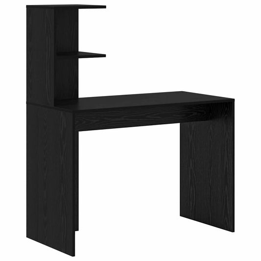 Desk with Shelf Black Oak 102 x 50 x 124 cm Engineered Wood Desk with Shelf Black Oak 102 x 50 x 124 cm Engineered Wood