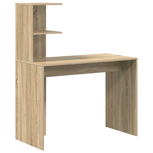 Desk with Shelf Sonoma oak 102 x 50 x 124 cm Engineered wood Desk with Shelf Sonoma oak 102 x 50 x 124 cm Engineered wood