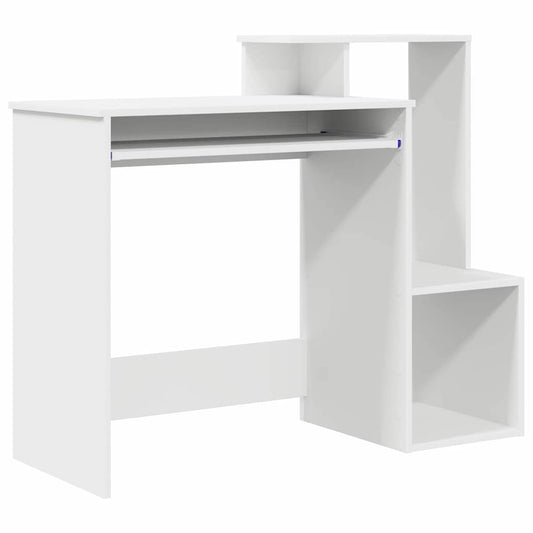 Desk with Drawer White 106 x 41 x 88.5 cm Engineered Wood Desk with Drawer White 106 x 41 x 88.5 cm Engineered Wood