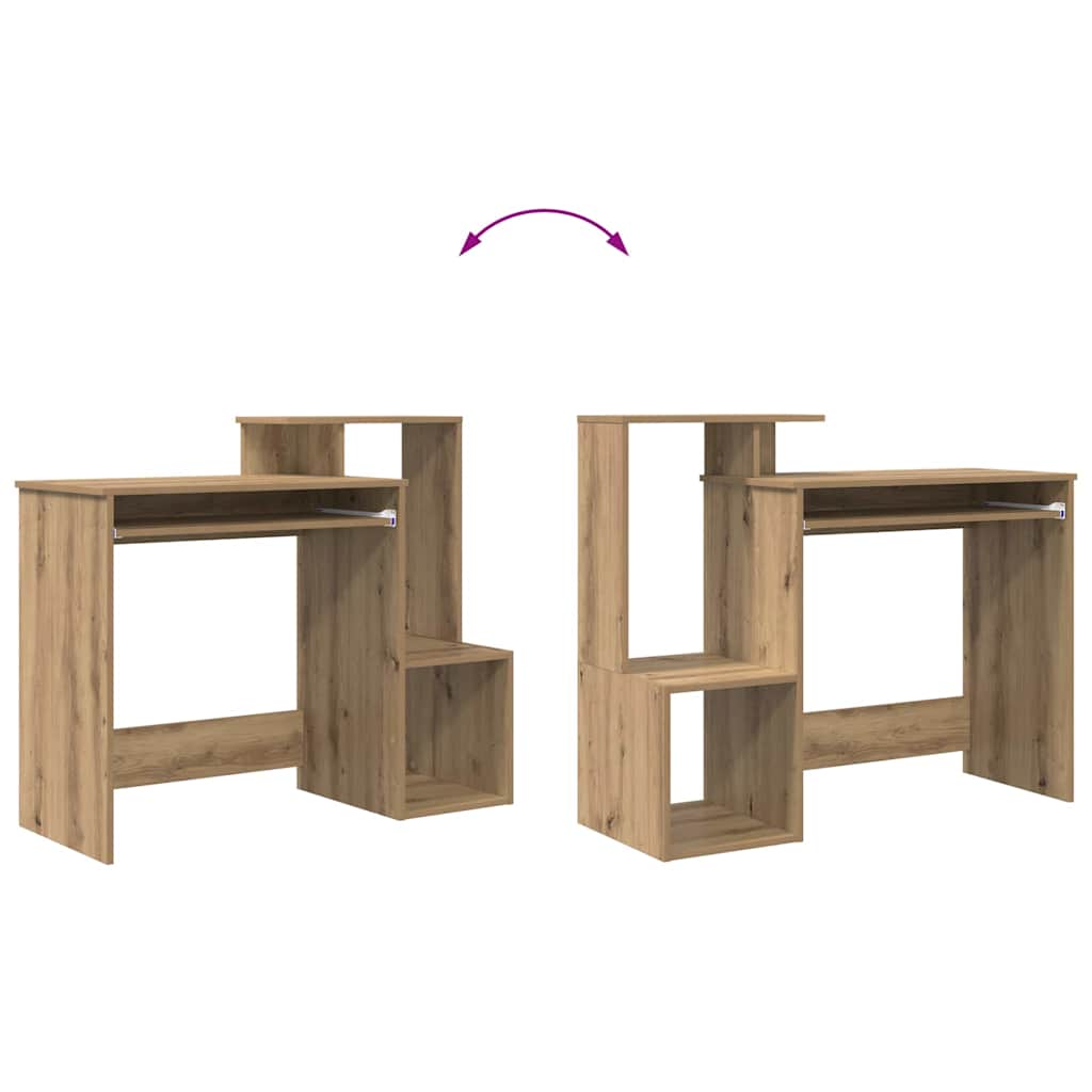 Desk with Drawer Artisan Oak 106 x 41 x 88.5 cm Engineered Wood