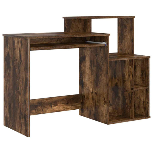 Desk with Shelf Smoked Oak 120.5 x 44 x 88.5 cm Engineered Wood Desk with Shelf Smoked Oak 120.5 x 44 x 88.5 cm Engineered Wood
