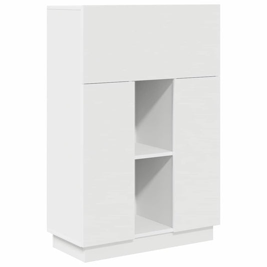 Desk with Shelf White 71.5 x 31.5 x 106.5 cm Engineered Wood Desk with Shelf White 71.5 x 31.5 x 106.5 cm Engineered Wood