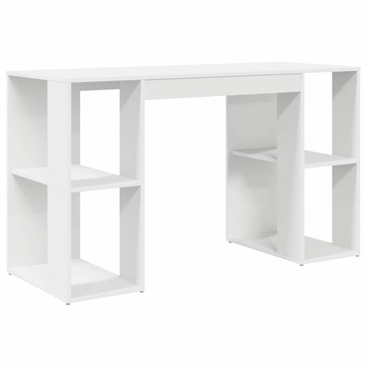 Desk with Shelf White 130 x 50.5 x 75 cm Engineered Wood Desk with Shelf White 130 x 50.5 x 75 cm Engineered Wood