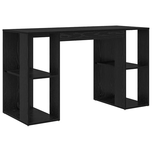Desk with Shelf Black Oak 130 x 50.5 x 75 cm Engineered Wood Desk with Shelf Black Oak 130 x 50.5 x 75 cm Engineered Wood
