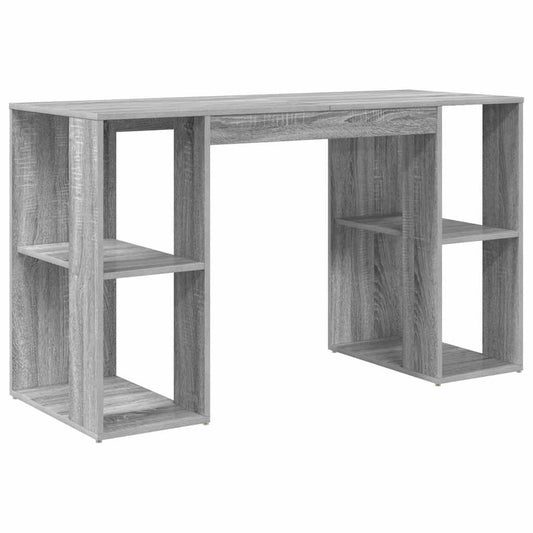 Desk with Shelf Grey Sonoma 130 x 50.5 x 75 cm Engineered Wood Desk with Shelf Grey Sonoma 130 x 50.5 x 75 cm Engineered Wood