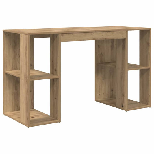 Desk with Shelf Artisan Oak 130 x 50.5 x 75 cm Engineered Wood Desk with Shelf Artisan Oak 130 x 50.5 x 75 cm Engineered Wood