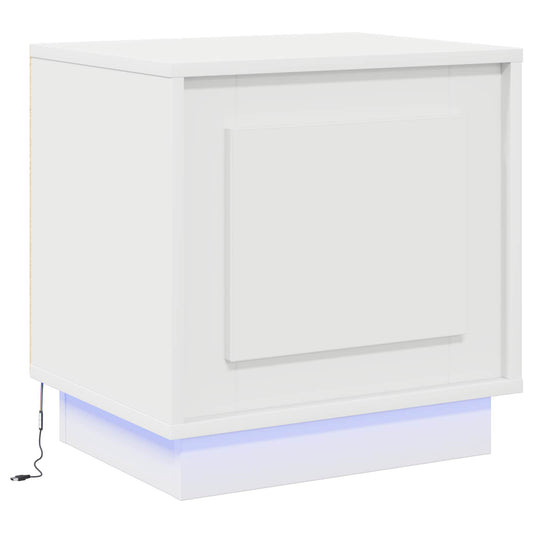 Bedside Cabinet White 44 x 34.5 x 45 cm Engineered Wood Bedside Cabinet White 44 x 34.5 x 45 cm Engineered Wood