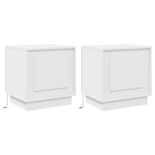 Bedside Cabinet 2 pcs White 44 x 34.5 x 45 cm Engineered Wood Bedside Cabinet 2 pcs White 44 x 34.5 x 45 cm Engineered Wood