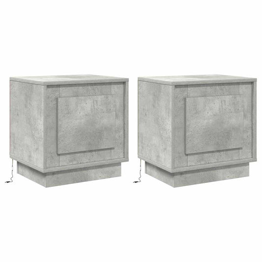 Bedside Cabinet 2 pcs Concrete Grey 44 x 34.5 x 45 cm Bedside Cabinet 2 pcs Concrete Grey 44 x 34.5 x 45 cm