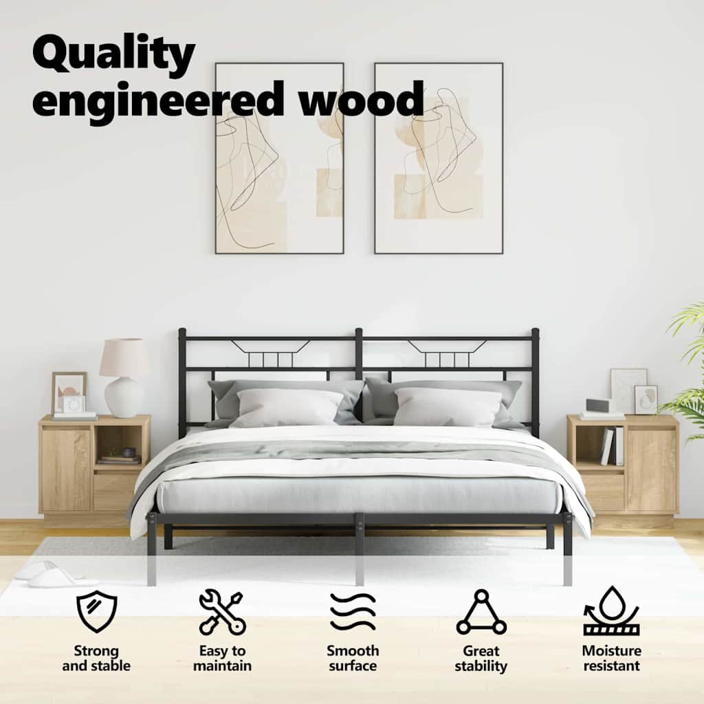 Bedside Cabinet with Drawer 2 pcs Sonoma Oak 50 x 34.5 x 50 cm