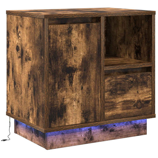 Bedside Cabinet Smoked Oak 50 x 34.5 x 50 cm Engineered wood Bedside Cabinet Smoked Oak 50 x 34.5 x 50 cm Engineered wood