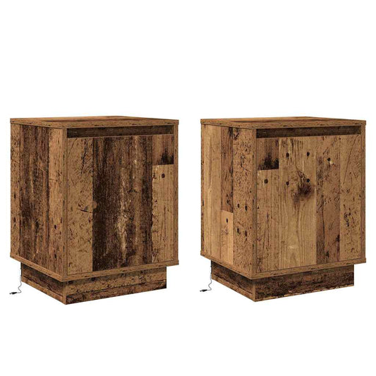 Bedside Cabinet 2 pcs Old Wood 39 x 34.5 x 50 cm Bedside Cabinet 2 pcs Old Wood 39 x 34.5 x 50 cm