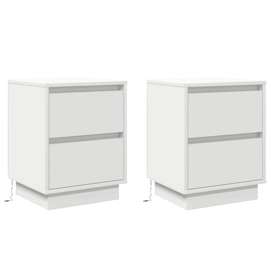 Bedside Cabinet 2 pcs White 39 x 34.5 x 50 cm Engineered wood Bedside Cabinet 2 pcs White 39 x 34.5 x 50 cm Engineered wood