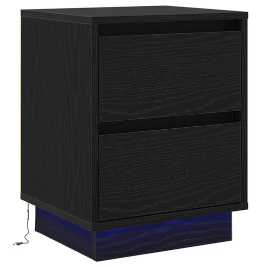 Bedside Cabinet Black Oak 39 x 34.5 x 50 cm Engineered wood Bedside Cabinet Black Oak 39 x 34.5 x 50 cm Engineered wood