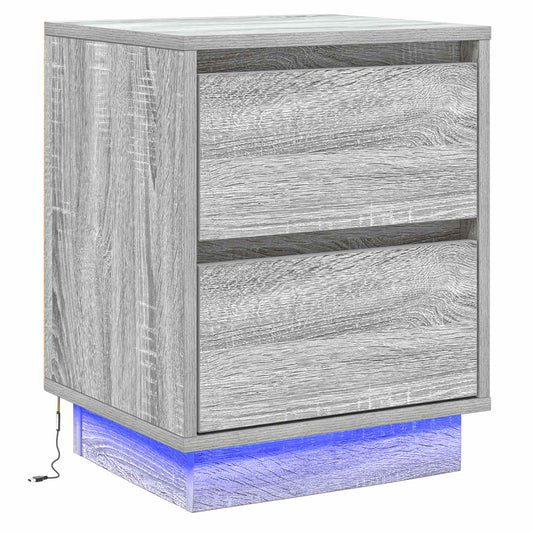 Bedside Cabinet Grey 39 x 34.5 x 50 cm Engineered wood Bedside Cabinet Grey 39 x 34.5 x 50 cm Engineered wood