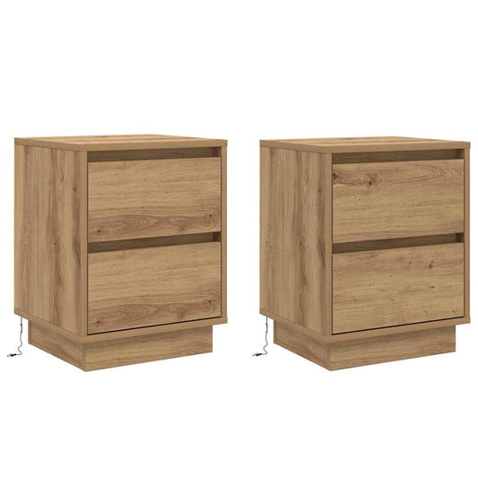 Bedside Cabinet with Drawer 2 pcs Artisan Oak 39 x 34.5 x 50 cm Bedside Cabinet with Drawer 2 pcs Artisan Oak 39 x 34.5 x 50 cm
