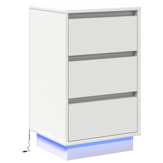 Bedside Cabinet White 39 x 34.5 x 65 cm Engineered wood Bedside Cabinet White 39 x 34.5 x 65 cm Engineered wood