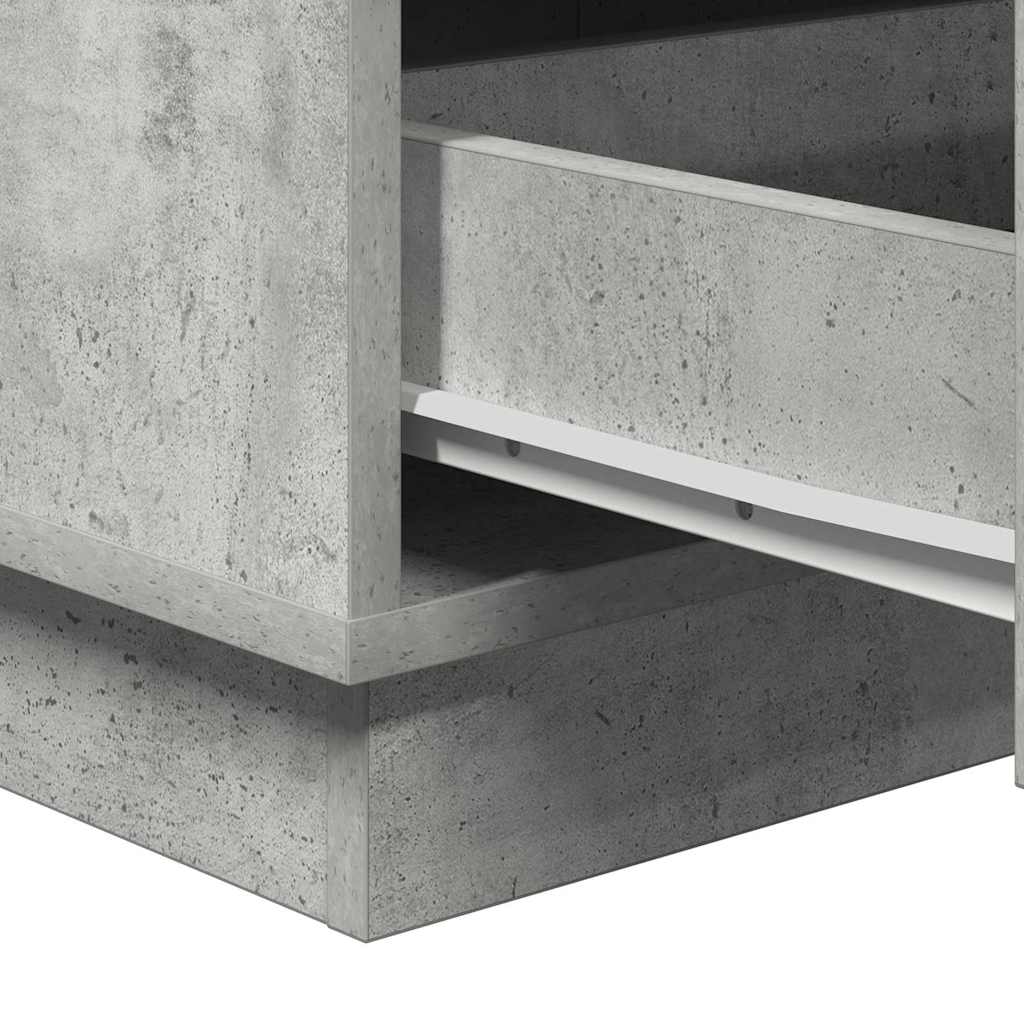 Bedside Cabinet Concrete Grey 39 x 34.5 x 65 cm Engineered wood